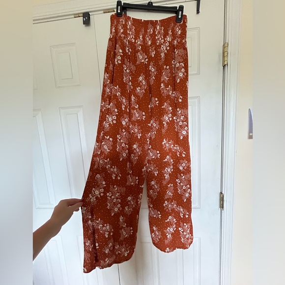 Three Dots orange flowy pants - Picture 1 of 3